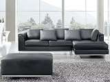 Designer Sofa aus Leder, Sitzgruppe "Oslo" - echt Leder, beige oder schwarz