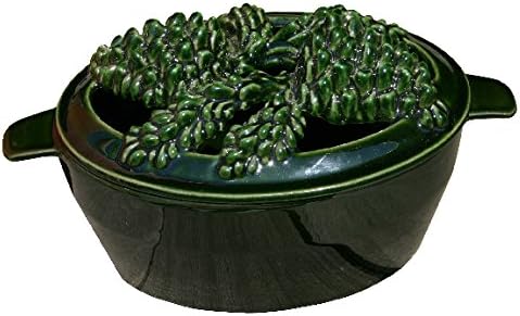 Small Pinecone 2 Qt. Green Majolica Steamer