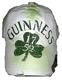 Guinness Irish Beer Alcohol - White Clover Bottle Opener Adj Irish Baseball Hat Cap