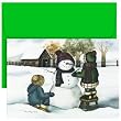 Children W/ Snowman  Holiday Cards -