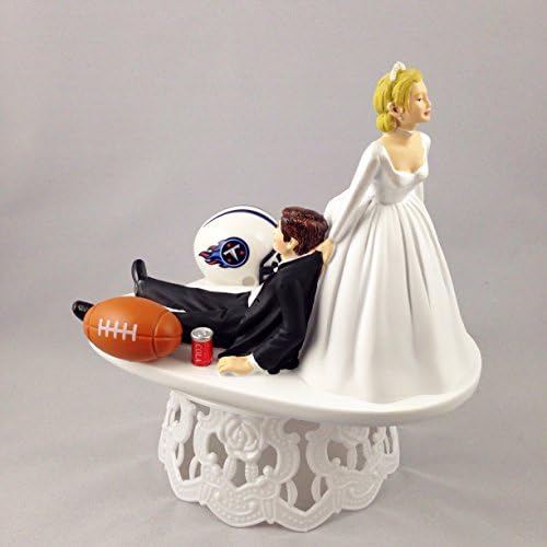 Funny Wedding Cake Topper Tennessee Titans Football Themed Can Be Personalized with Your Favorite NFL Team