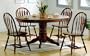 5 PCs Solid Wood Dark Distressed Oak Finish Wood Pedestal Dining Table and Chairs Set