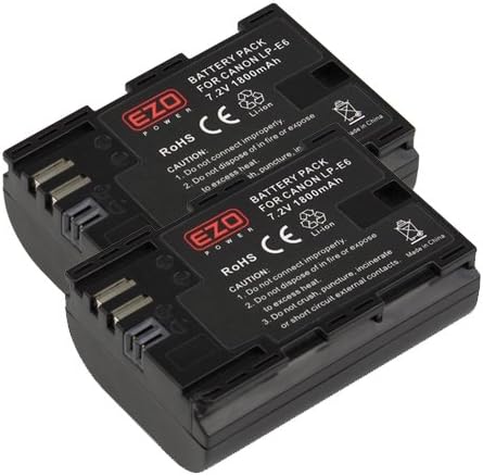 EZOPower 2 x LP-E6 Full-decoded Battery for Canon EOS 5DS/5DS R, 5D Mark III/II, 6D, 7D Mark II, 7D, 60D, 60Da, 70D, XC10