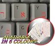 HEBREW KEYBOARD STICKERS WITH RED LETTERING ON TRANSPARENT BACKGROUND