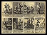 Copper engraver of the 18th Stockholm Century (Card games for children) Black Wood-Mounted Art Poster Print - 11