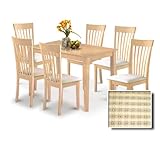 Natural Kitchen Dining Dinette Table Set 6 Chairs