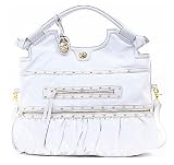 Baby Phat - Baby Phat White Gathered Basic Large Satchel Handbag