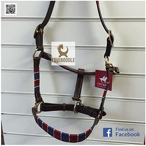 Chukka Leather Headcollar [Red/Navy/Champagne, Cob]