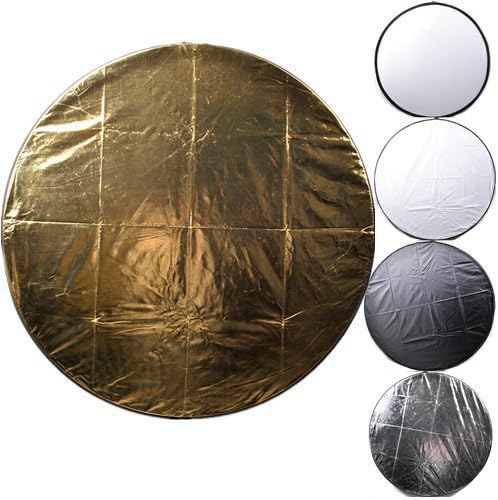 CowboyStudio 43-Inch Round Photography Studio Multi Disc Light Reflector, 5 in 1: Translucent, Silver, Gold, White, and Black