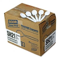 ~:~ DIXIE FOOD SERVICE ~:~ Heavyweight Plastic Soup Spoons, White, 1,000 per Carton