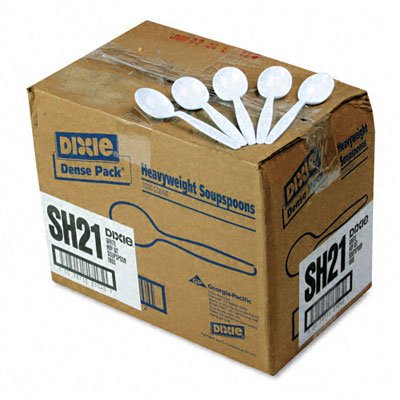 ~:~ DIXIE FOOD SERVICE ~:~ Heavyweight Plastic Soup Spoons, White, 1,000 per Carton