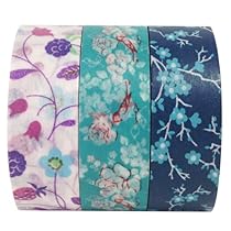 Wrapables Sweet Dusk Washi Masking Tape, 10M by 15mm, Set of 3
