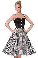 Sexy Vintage Plaid Print Cotton Evening Dress 