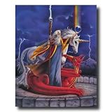 Wizard Dragon Unicorn Storm Chaser Fantasy Kids Room Wall Picture Art Print