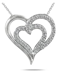 1/4 Carat Diamond Heart Pendant in 10K White Gold