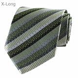 Blue Silver Striped New Extra Long Necktie Tie