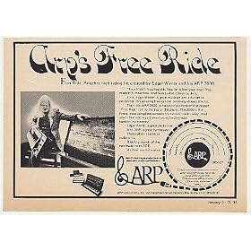 1974 Edgar Winter Free Ride ARP Synthesizer Photo Print Ad