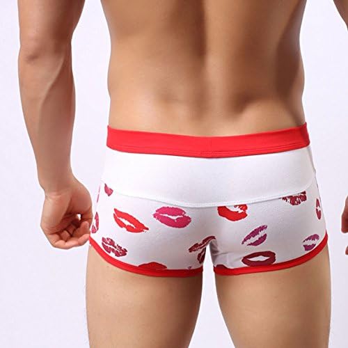 JAC Men's Sexy Fashion Design Kisses Print Slips Boxers Briefs Pants L