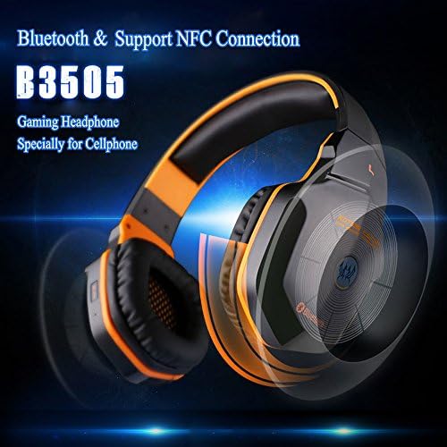 Wireless Gaming Headset,Stereo Bluetooth Gaming Headsets Noise-cancelling Headphone Build-in NFC Function and Volume Control Microphone for Computer Cellphons and Other Bluetooth Devices