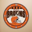 Cleveland Browns 12in Art Glass Clock NFL Football Fan Shop Sports Team Merchandise