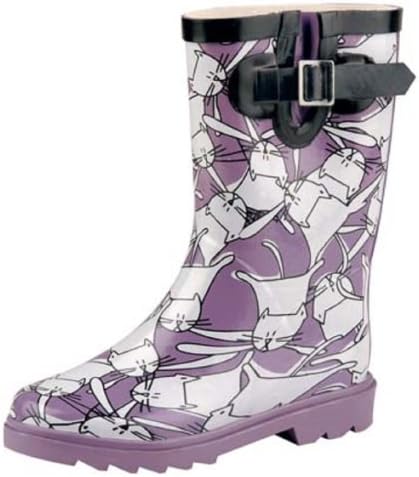 Natural Breeze Children's Rubber Rain Boots Cat Design (12) CU6