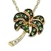 14k Yellow Gold Tsavorite and Diamond Tree Pendant, 18