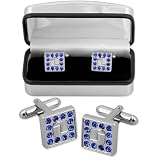 Swarovski Crystal Border by Enrico Pardini silver rhodium cufflinks