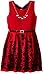 Beautees Girls' Big Sl/Less Border Flocking Rib Fabric Dress