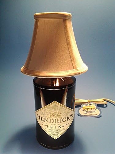 Hendricks Gin Liquor Bottle Table Lamp W/ White Shade