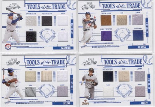 2005 Absolute Memorabilia Tools of The Trade Swatch Five TT-25 Rafael Palmeiro Btg Glv-Fld Glv-JSY-Pants-Shoes/25 Texas Rangers (Piece of Authentic Game Used Stuff - Serial #'d to 25 - Baseball Cards)