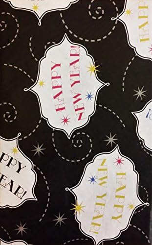 New Year's Eve Vinyl Flannel Back Tablecloth (60" Round)