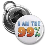 I AM THE 99% OWS Occupy Wall Street Protest 2.25 inch Button Style Bottle Opener with Key Ring