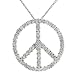 18k White Gold Diamond Peace Sign Pendant (1.98 cttw, E-F Color, SI1-SI2 Clarity), 16