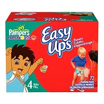 Pampers Easy Ups Trainers For Boys, Size 4 (16-34 Lbs), Large Pack, 72 Training Pants