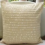 Adornment - 16x16 Inches Decorative Pillow Covers - Cotton Linen Pillow Cover with Mother... by 