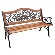 DC America SL5622CO-BR Trio Hummingbird Camelback Park Bench, Hardwood Slats and Bronze Finish
