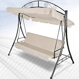 Balancelle de jardin Beige - 4 places, 237cm x 128cm x 209cm DIVERSES COULEURS AU CHOIXpar Jago