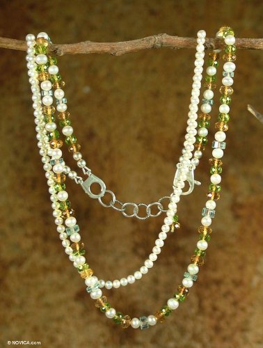 Pearl and citrine necklace Glorious Summer