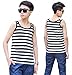 Women's Les Lesbian Tomboy Chest Binder Slim Fit Vest Tops US L/Tag 2XL Black Stripe