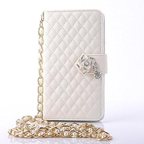 Tikeda-Christmas Best Gift Big Discount Galaxy Note 4 Wallet Purse Case with Long Pearl Chain Pu Leather Stand Filp +Tpu Case Cover for Note 4 - Retail Packaging