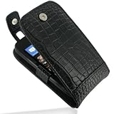 PDair Leather Case for Nokia Lumia 710 - Flip Top Type (Black/Crocodile Pattern)