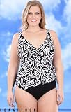 Longitude Swirl Plus Size Surplice One Piece Swimsuit - Plus Size Swimwear Plus Size Swimsuits