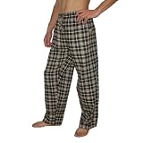 Mens NFL New Orleans Saints Plaid Cotton Thermal Sleepwear / Pajama Pants - Black & Yellow (Size: 2XL)