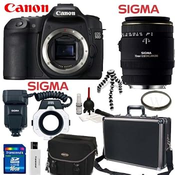 Canon EOS 50D 15.1MP Digital SLR Camera (Body Only) + Sigma 70mm F/2.8 EX DG Macro Lens + Sigma Flash Macro Ring EM-140 DG + Willoughby's Dental/Medical Accessory Package