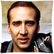 Fashion Star Nicholas Cage Custom Zippered Square Pillow Case Pillowcases Size:18""x 18"" (Two Sides)