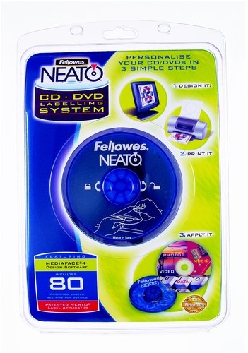 Fellowes 99965 Neato CD/DVD Labelling Kit [80 Labels Plus Applicator & Software]