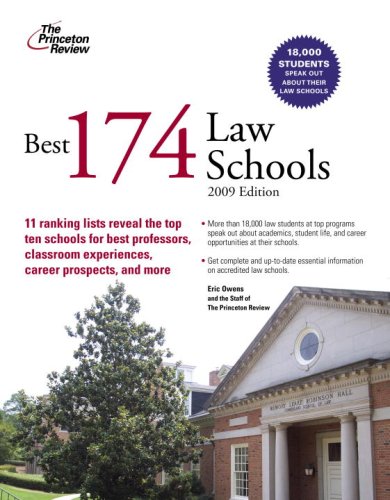 Best 174 Law Schools, 2009 Edition (Graduate School Admissions Gui)