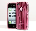 Pink "Tree Effect" Gel Silicone Case & Screen Protector for the new Apple iPhone 4 4G HD