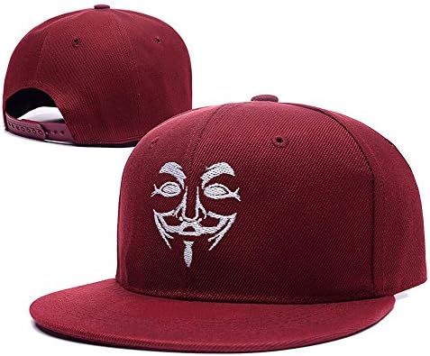 RHXING V For Vendetta Mask Design Adjustable Snapback Caps Embroidery Hats Red