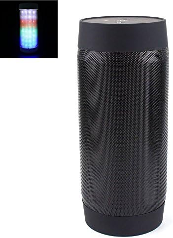 TENDOO Pulse LED Color Changing Light Wireless Bluetooth Speaker Built-in Microphone and Compatible FM Radio TF Card Function Black